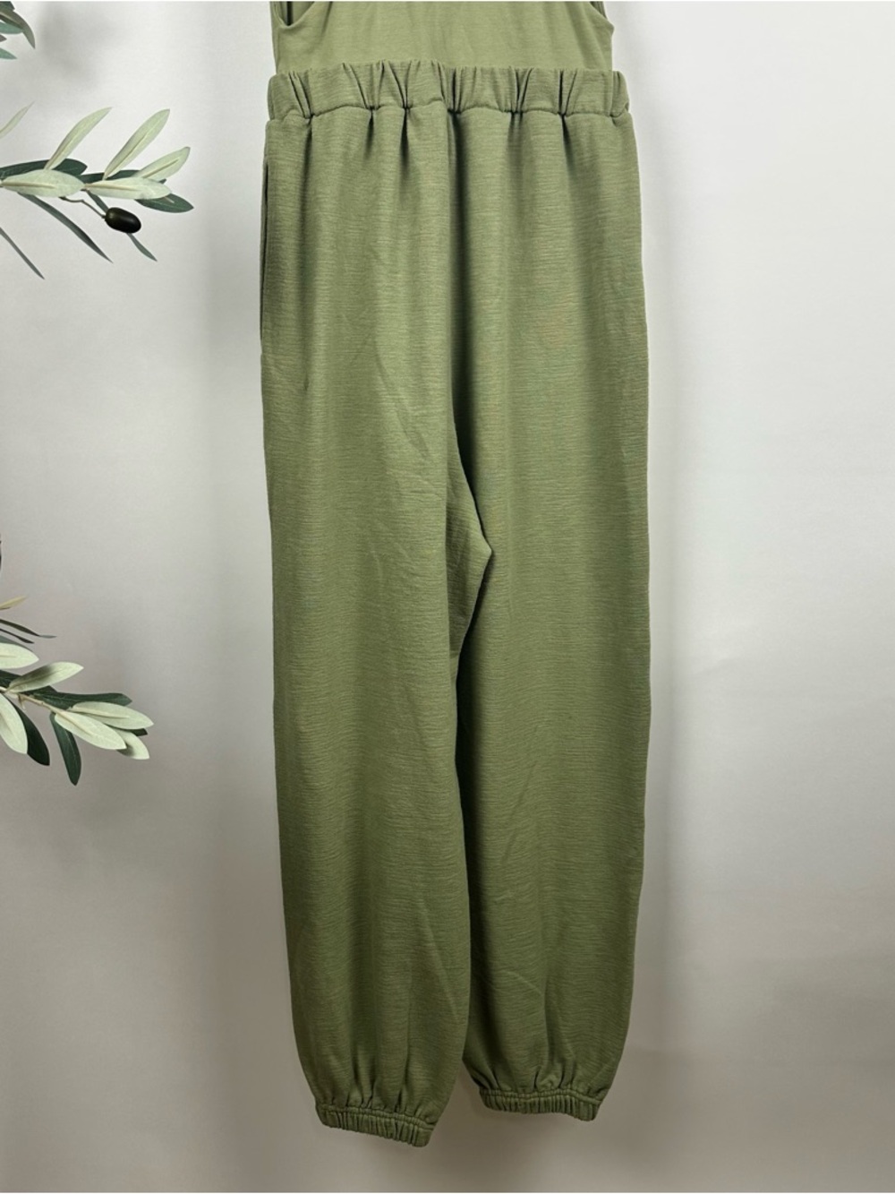 Free People Beach Olive Green Jumpsuit Boho Relaxed Kyle One Piece Summer Romper - Picture 8 of 13